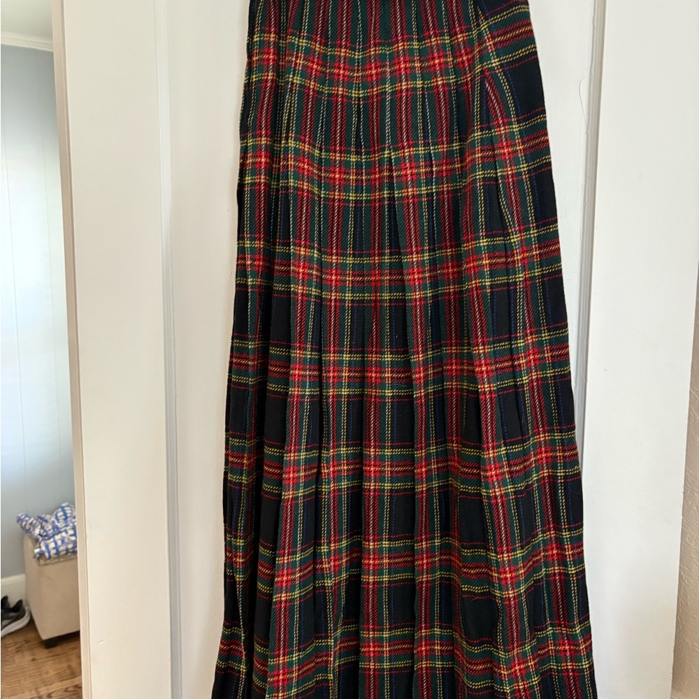 Women’s Vintage Plaid Skirt - Black, Red, Green